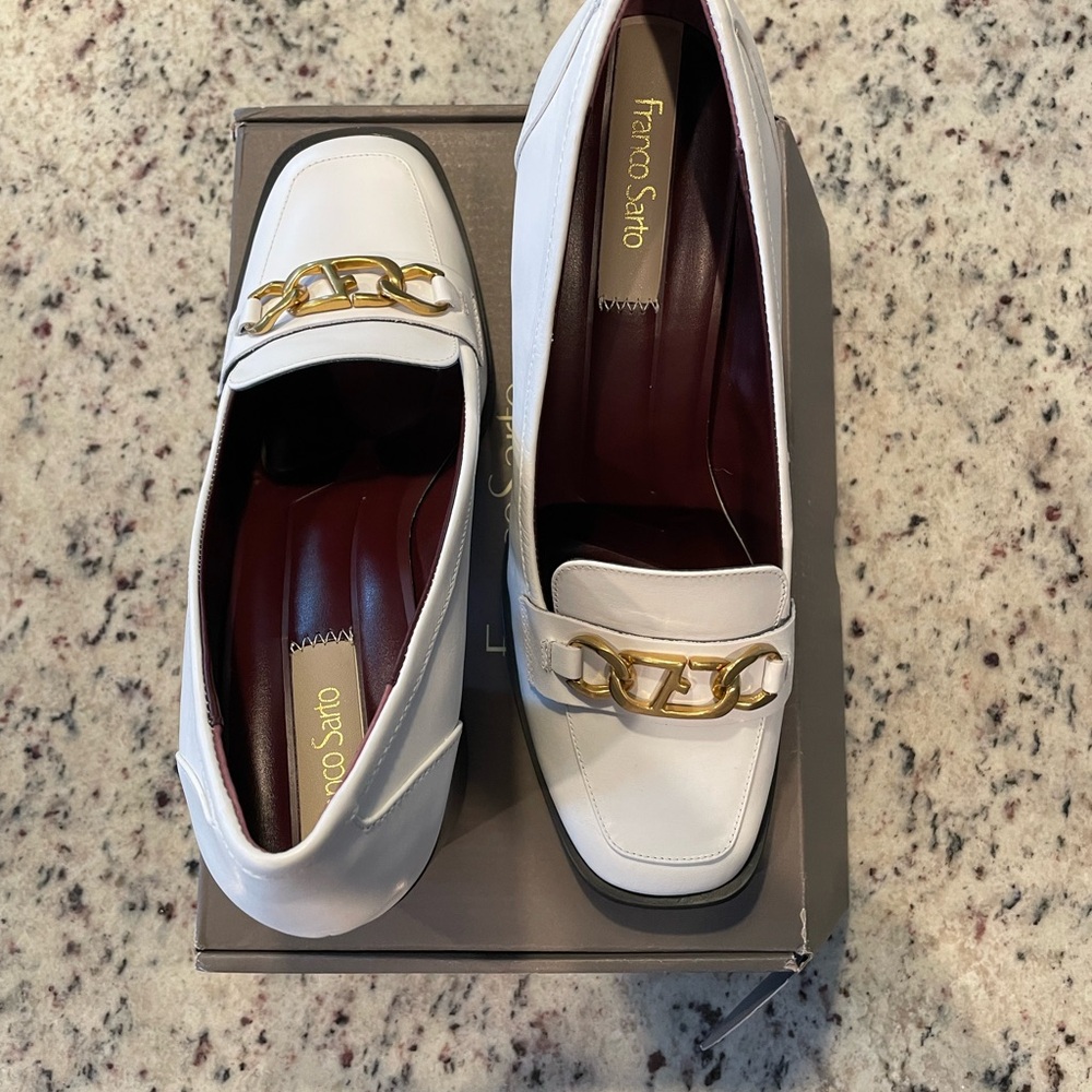Franco Sarto Heeled Loafers, white